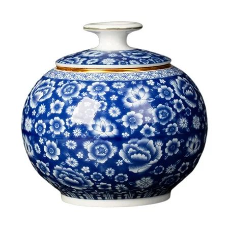 Ceramic Ginger Jar Flower Vase Tea Canister Organizer Table Centerpieces Decoration Antique Porcelai | Walmart (US)