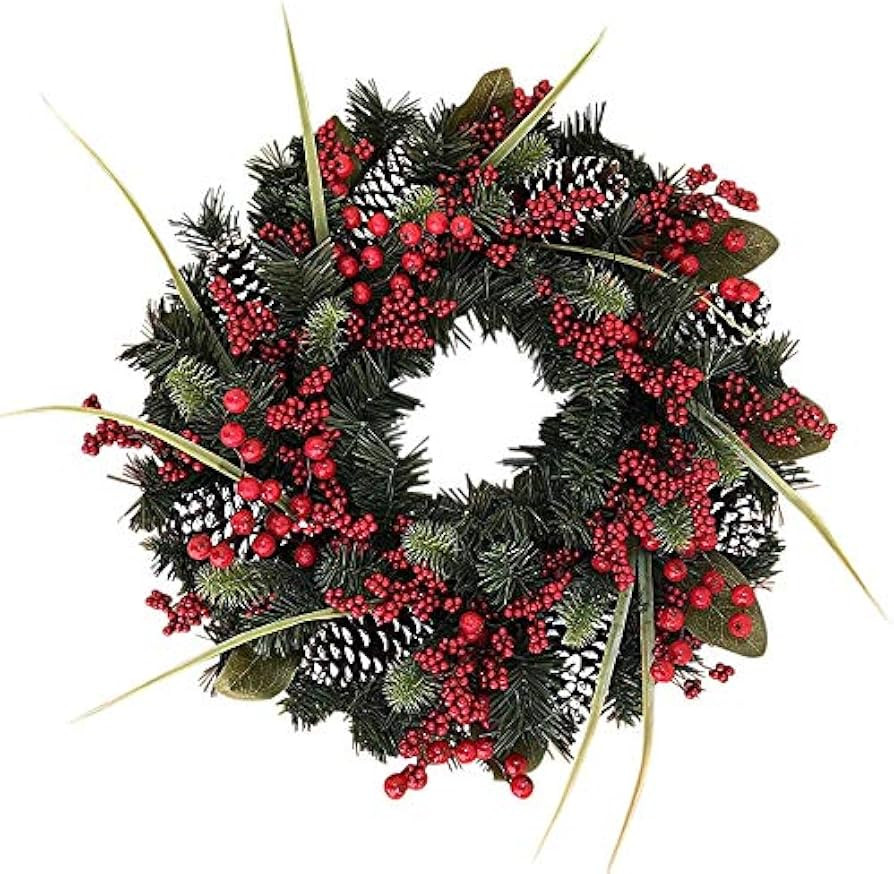 The Wreath Depot Tunbridge Winter Berry Wreath 24 Inch, Beautiful and Full Christmas Door Wreath,... | Amazon (US)