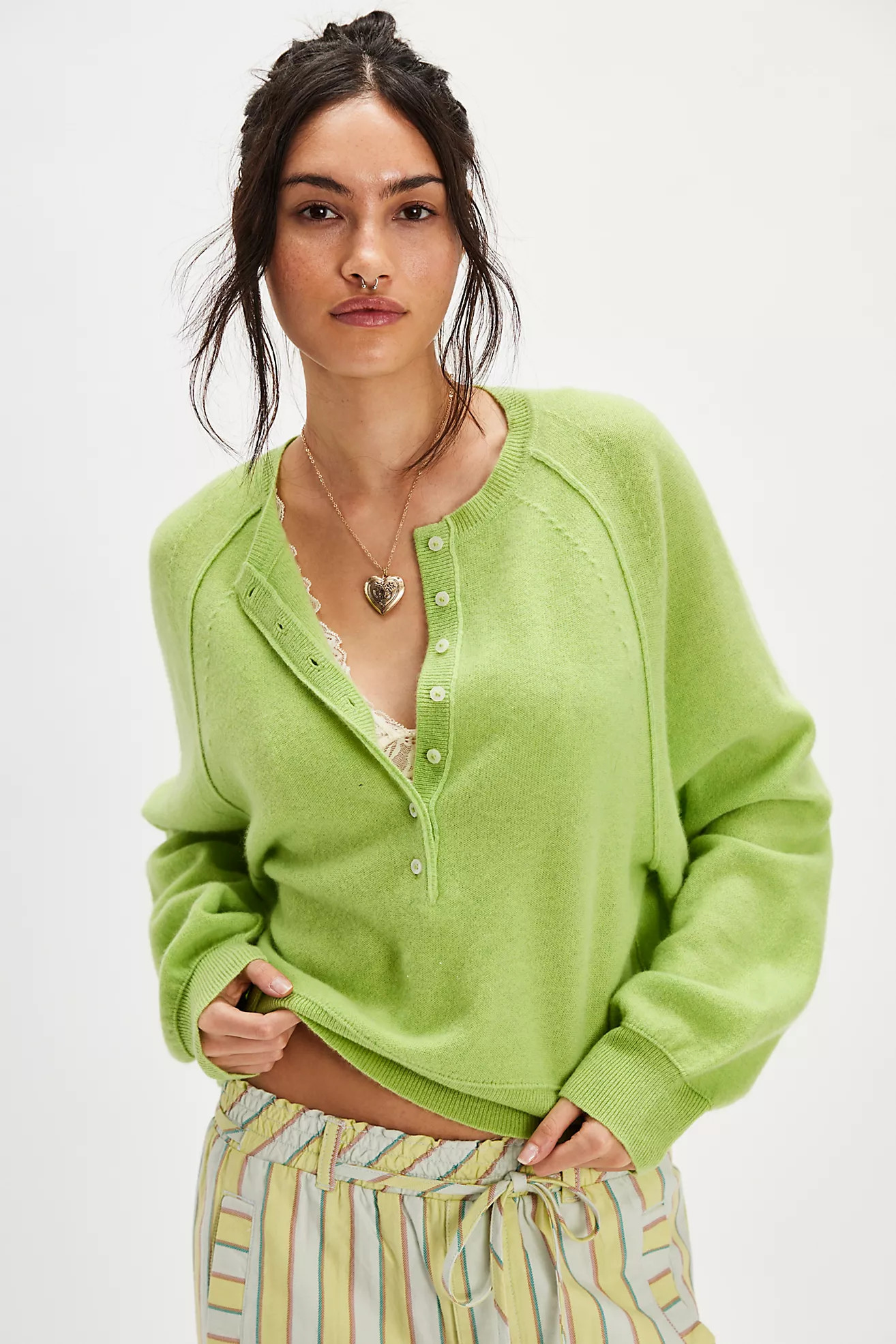 Porta Cashmere Henley Sweater | Free People (Global - UK&FR Excluded)