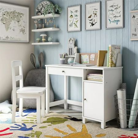 Ameriwood Home Brianna Kids Desk with Chair, White | Walmart (US)