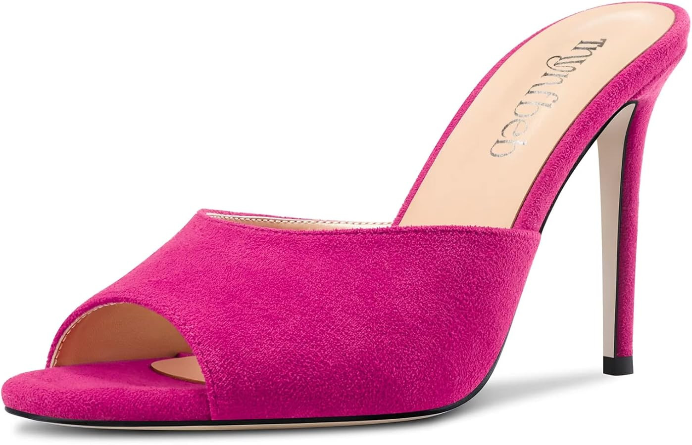 TNYNFBEB Women Stiletto High Heel Peep Open Toe Sandals Slingback Slip-on Wedding Office Cute Bas... | Amazon (US)