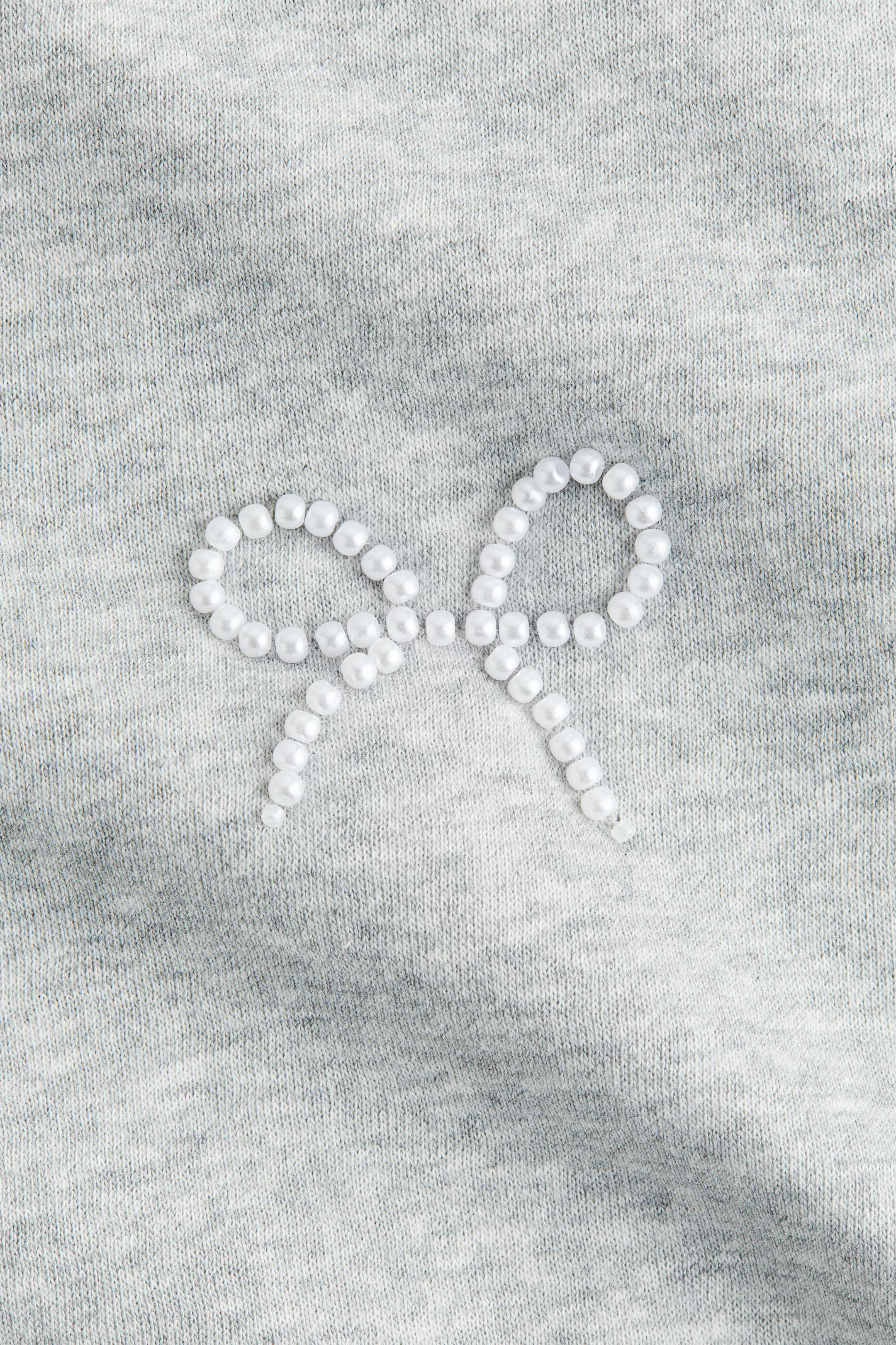 Embellished Sweatshirt - Light gray melange/bows - Kids | H&M US | H&M (US + CA)