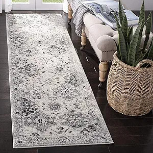 SAFAVIEH Madison Collection Runner Rug - 2'3" x 8', Silver & Grey, Boho Chic Distressed Design, N... | Amazon (US)