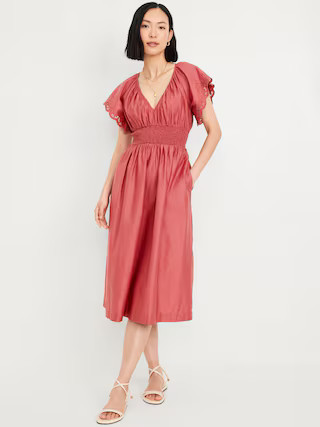 Waist-Defined Midi Dress | Old Navy (US)