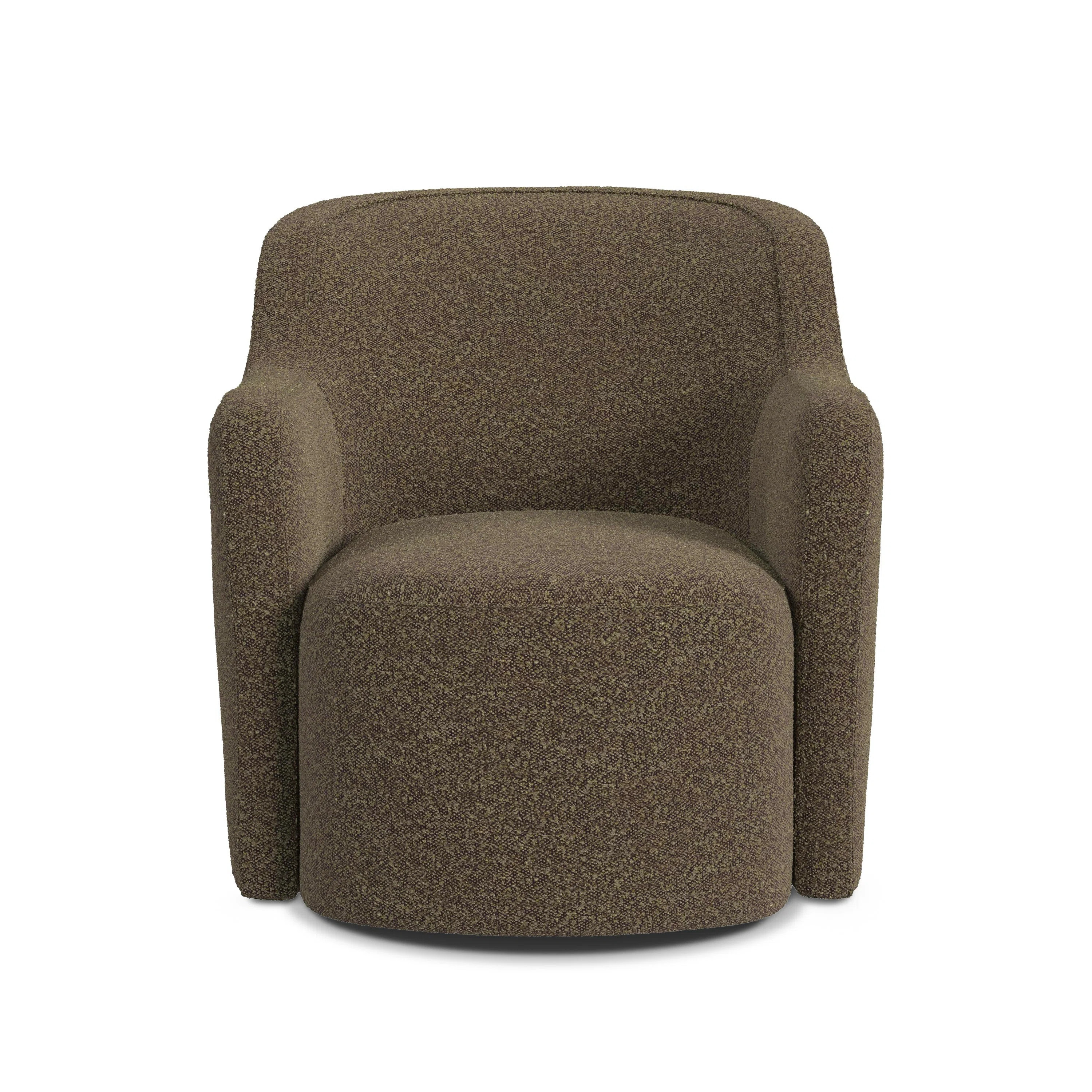 Kopi Swivel Accent Club Chair, Boucle, Curved Backrest | Wayfair North America