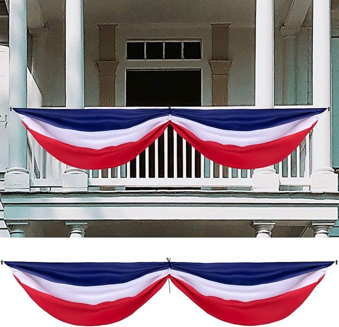 Wehhbtye 2PCS Patriotic Bunting Decorations-8.9x2.5 Feet 4th of july Outdoor Hanging Banner Flag,... | Amazon (US)
