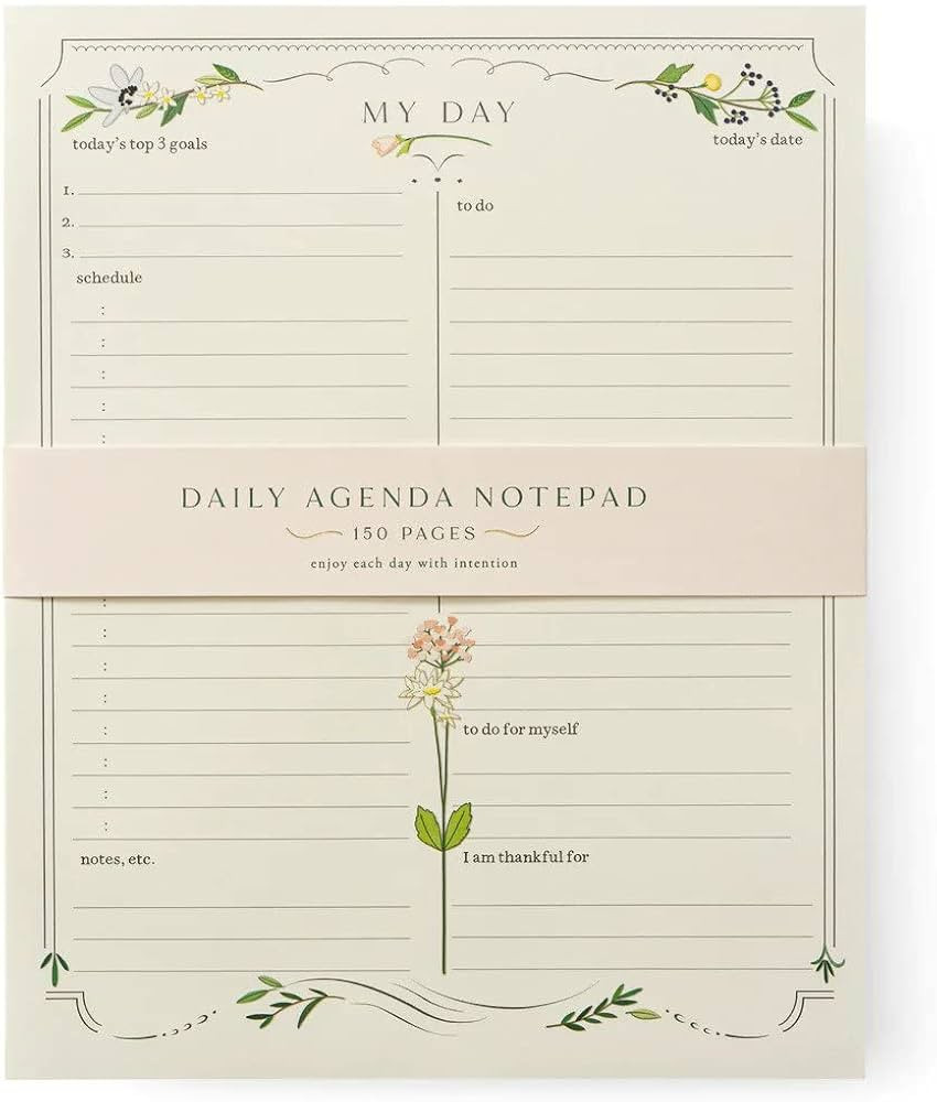Karen Adams The Daily Agenda Pad Notepad Day Planner | Amazon (US)