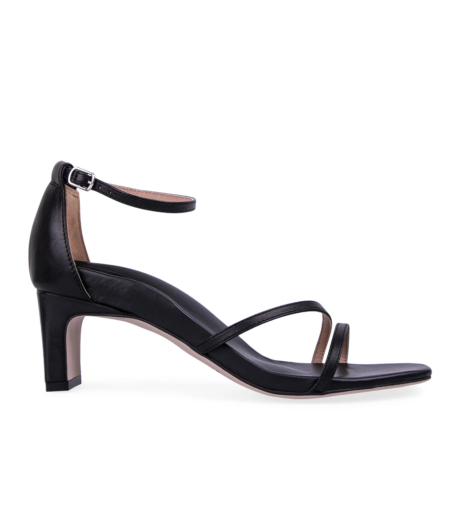 Black Leather Low Heels | Bared Footwear