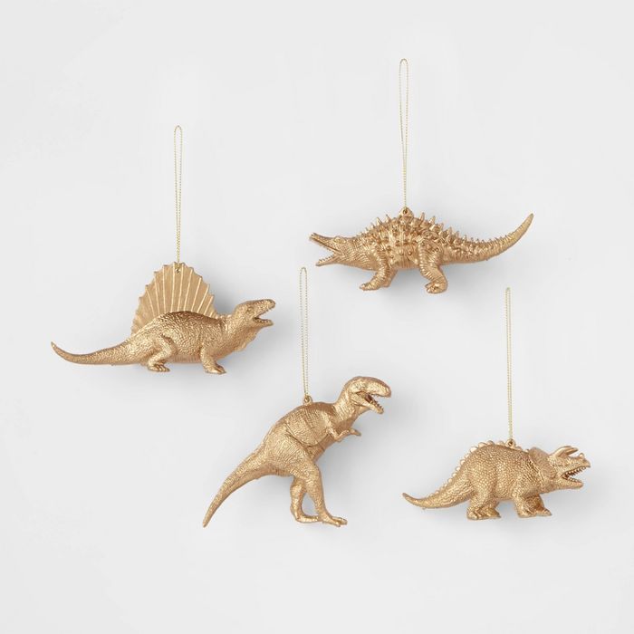 4pk Dinosaurs Ornament Set Gold - Wondershop™ | Target