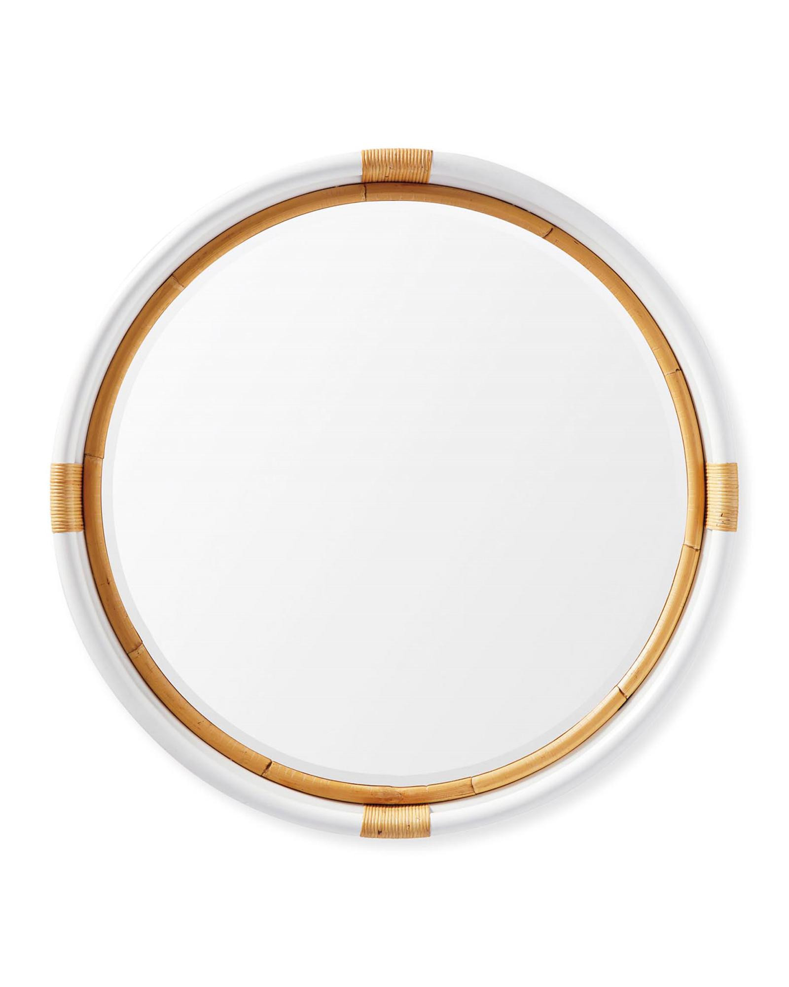 Montara Rattan Mirror – 40" DIAM - White | Serena & Lily | Serena and Lily