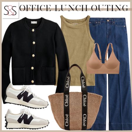 Lady jacket, tank, jeans, and sneakers- this spring outfit is my go to! So versatile and on trend for spring and summer!