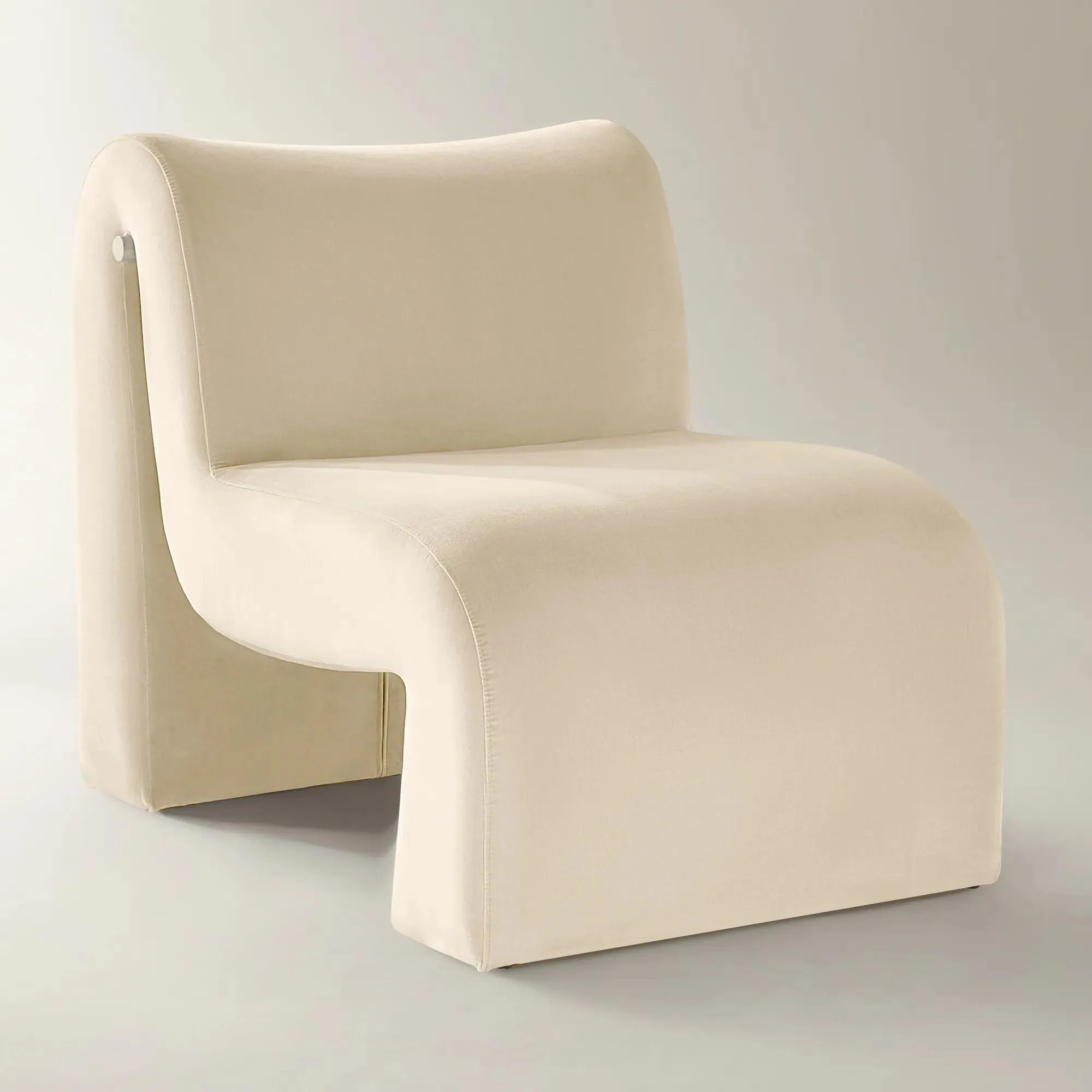 Cora Velvet Accent Chair - Ivory | Z Gallerie