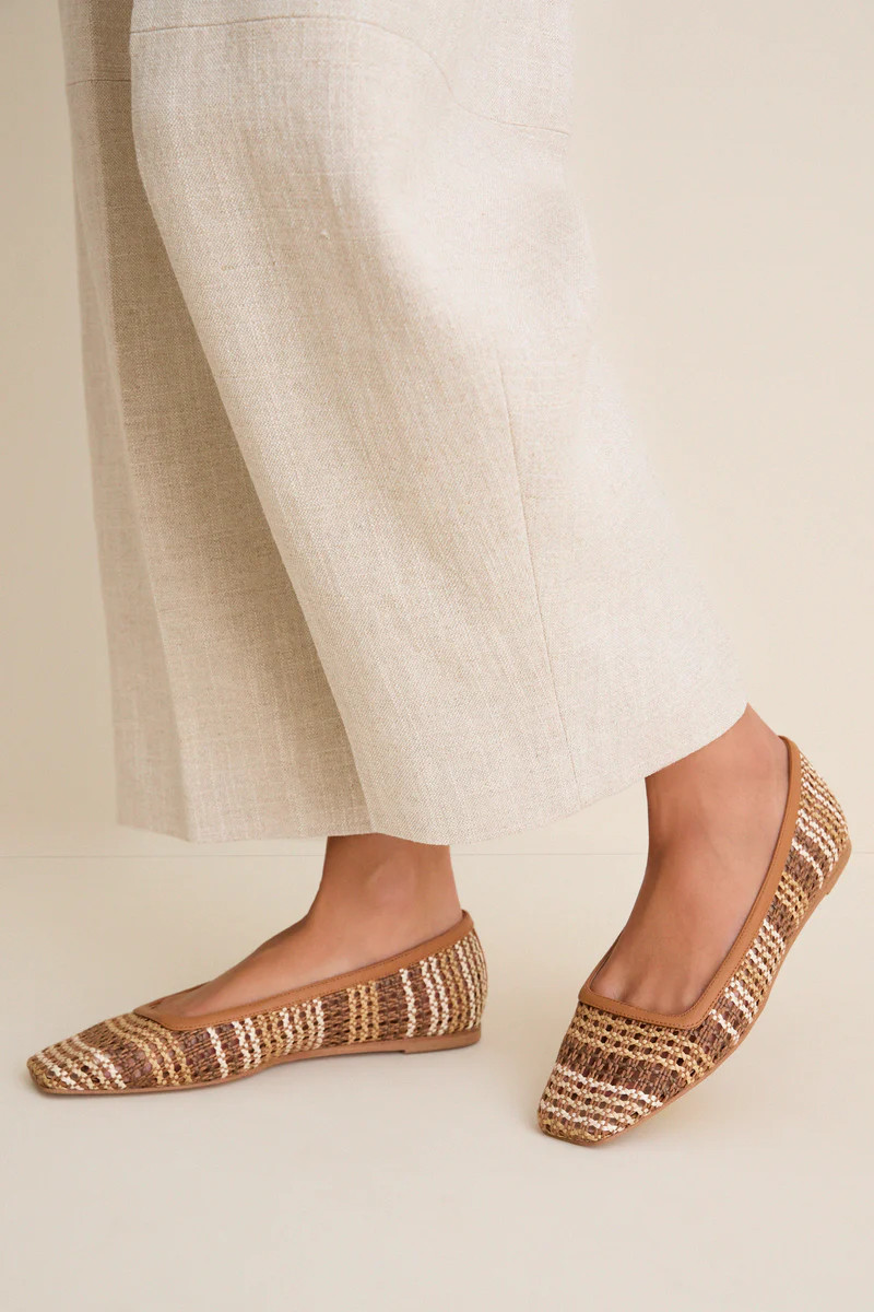 Tan Multi Woven Nadia Flats | Tuckernuck (US)