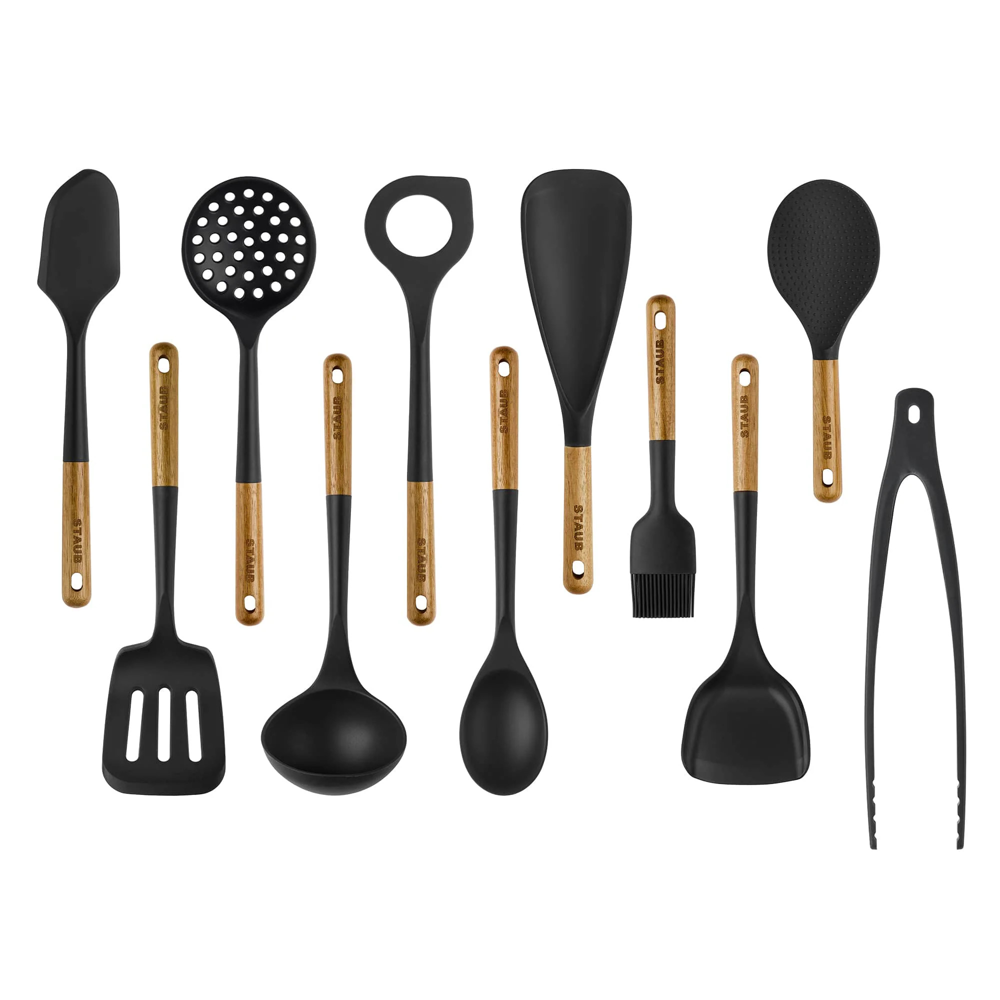 STAUB Silicone with Wood Handle Cooking Utensil Sets in Black | 1027298 | Lowe's