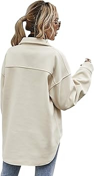 MakeMeChic Women's Wool Blend Button Down Long Sleeve Oversized Shacket Jacket Coat | Amazon (US)