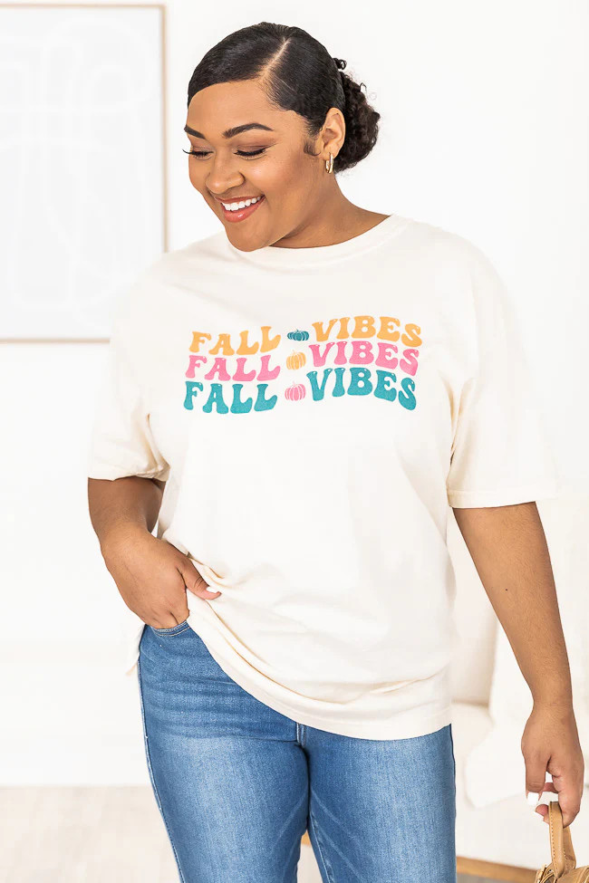Fall Vibes Ivory Graphic Tee | Pink Lily