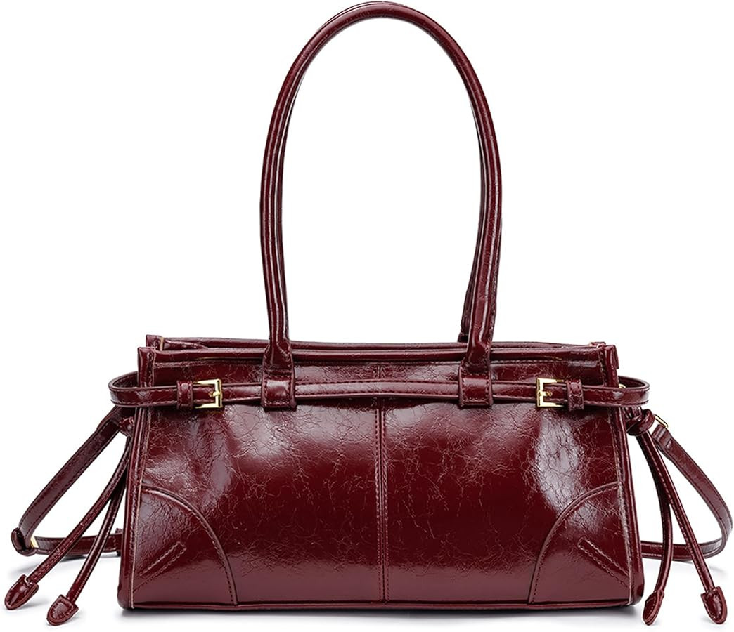NEWBELLA Women's PU Leather Clutch Purse - Convertible Top Handle Shoulder Bag for Work Evening | Amazon (US)