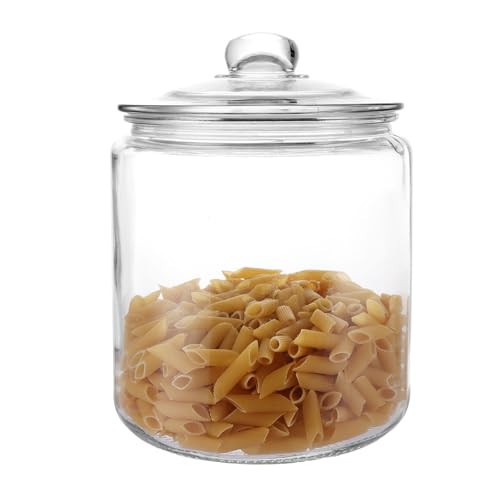 ASelected Glass Storage Jars 4L Cookie Jar With Lid Clear Glass Dry Food Storage Jar For Pasta Flour Cereal Candy Coffee Beans | Amazon (UK)