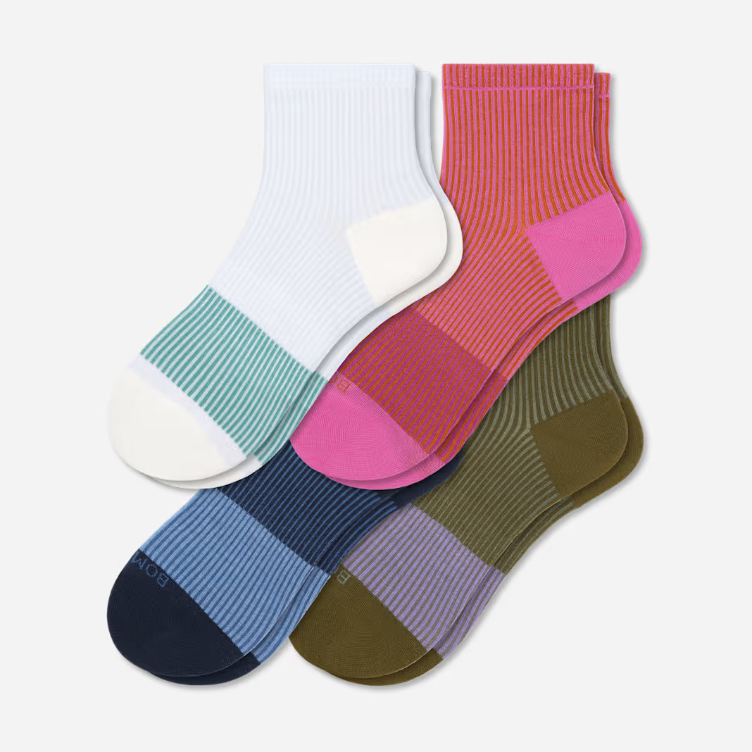 Women’s Lightweight Stripe Quarter Sock 4-Pack | Bombas