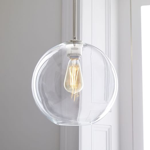 Sculptural Glass Globe pendant - Clear | West Elm (US)