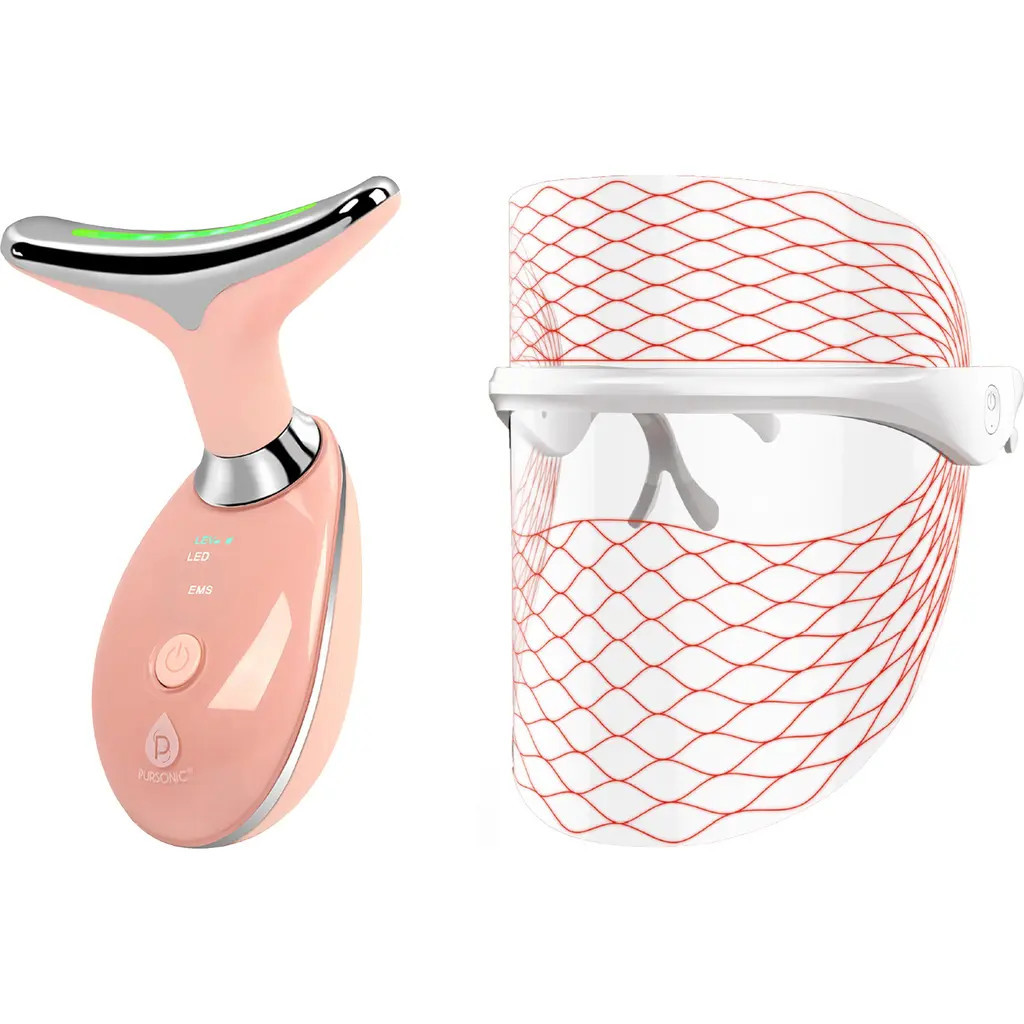 PURSONIC Advanced Anti-Aging & Sculpting Skincare Set - 7-in-1 LED Light Therapy Face Mask & Sculpting Wand in Multicolor at Nordstrom | Nordstrom