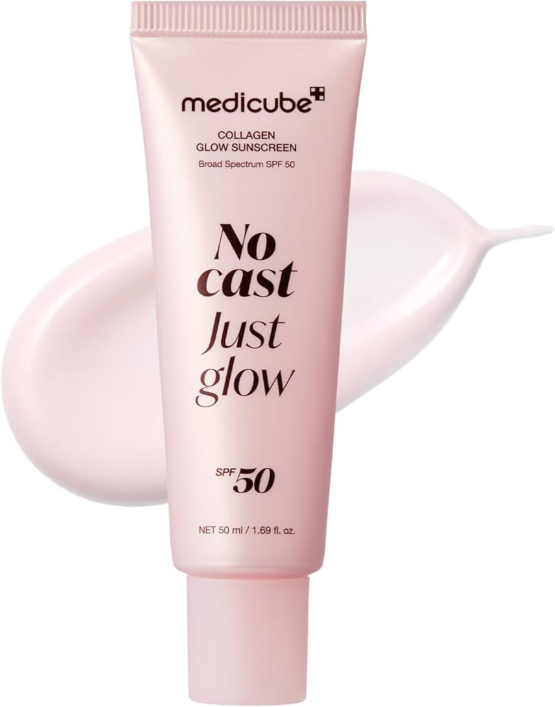 medicube No Cast Just Glow Collagen Sunscreen | SPF 50 Broad Spectrum Face Sunscreen | Lightweigh... | Amazon (US)