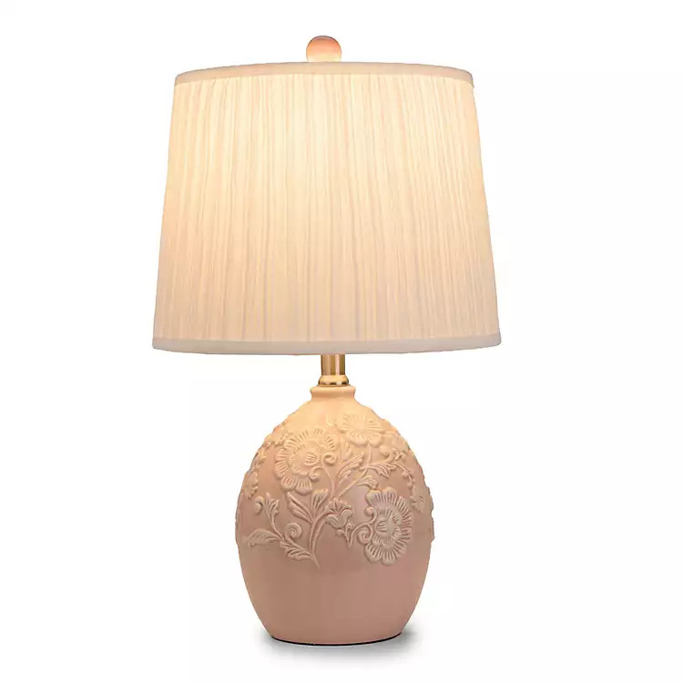 New! Pink Ceramic Flowers Table Lamp | Kirklands