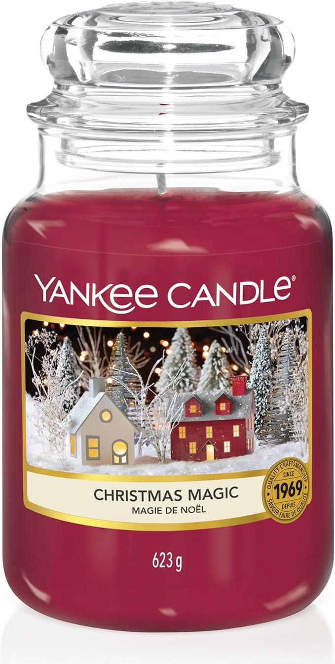 Yankee Candle Duftkerze im Glas (groß) | Christmas Magic | Brenndauer bis zu 150 Stunden | Amazon (DE)
