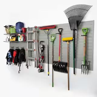 Flow Wall Modular Garage Wall Panel Storage Set with Accessories in Silver (15-Piece)-FWS-4812-12... | The Home Depot