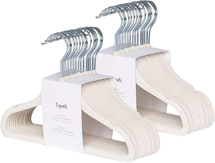 3 Sprouts Velvet Baby Hangers - Non-Slip Hanger for Infant, Toddler, Baby Clothes - Closet Kids H... | Amazon (US)
