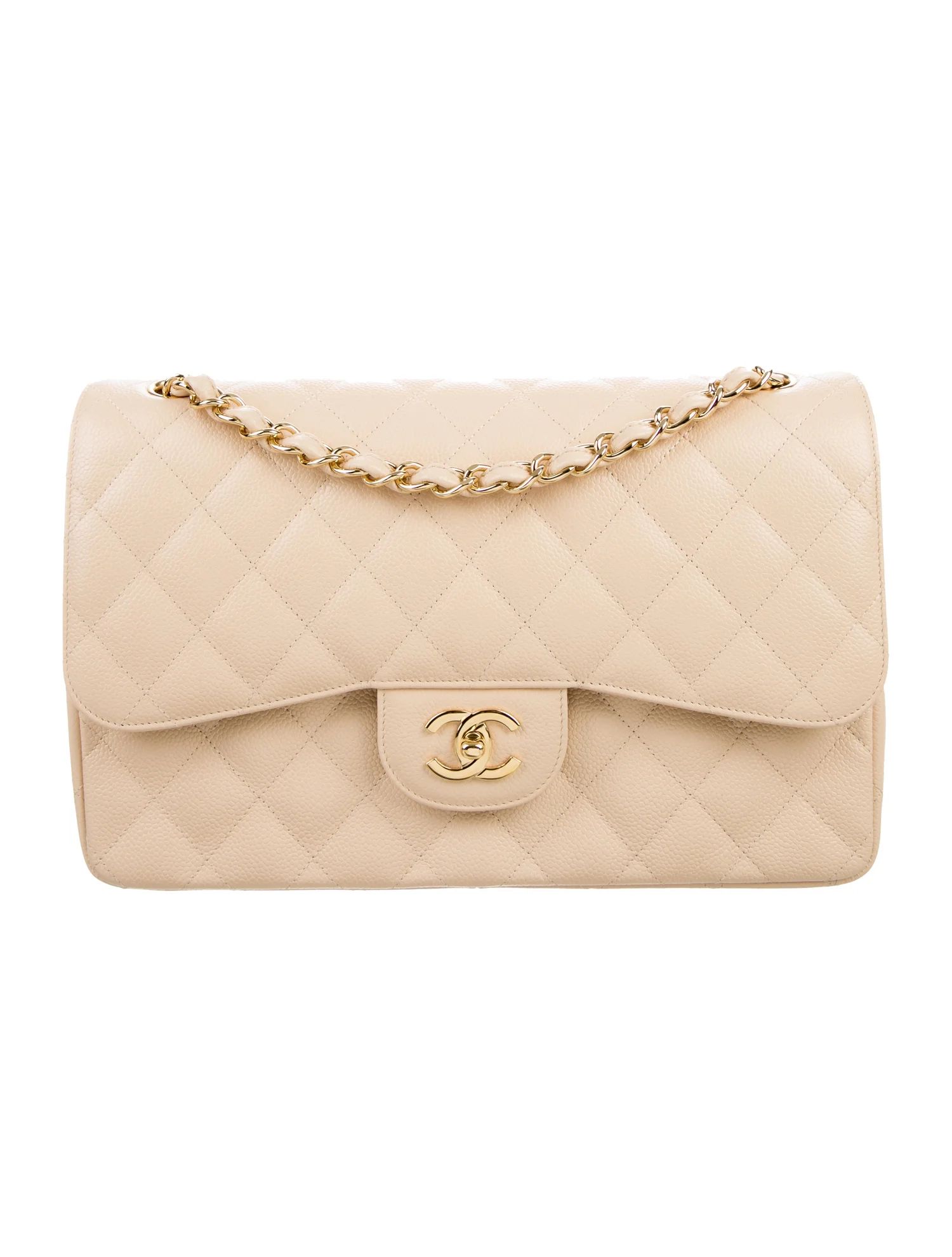 Chanel Caviar Classic Jumbo Double Flap Bag - Handbags -
          CHA385920 | The RealReal | The RealReal