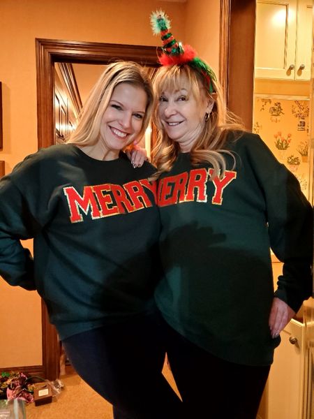 Matching sweatshirts for the win🎄❤️ photo of my mom and sister 

#LTKHoliday #LTKover40 #LTKSeasonal