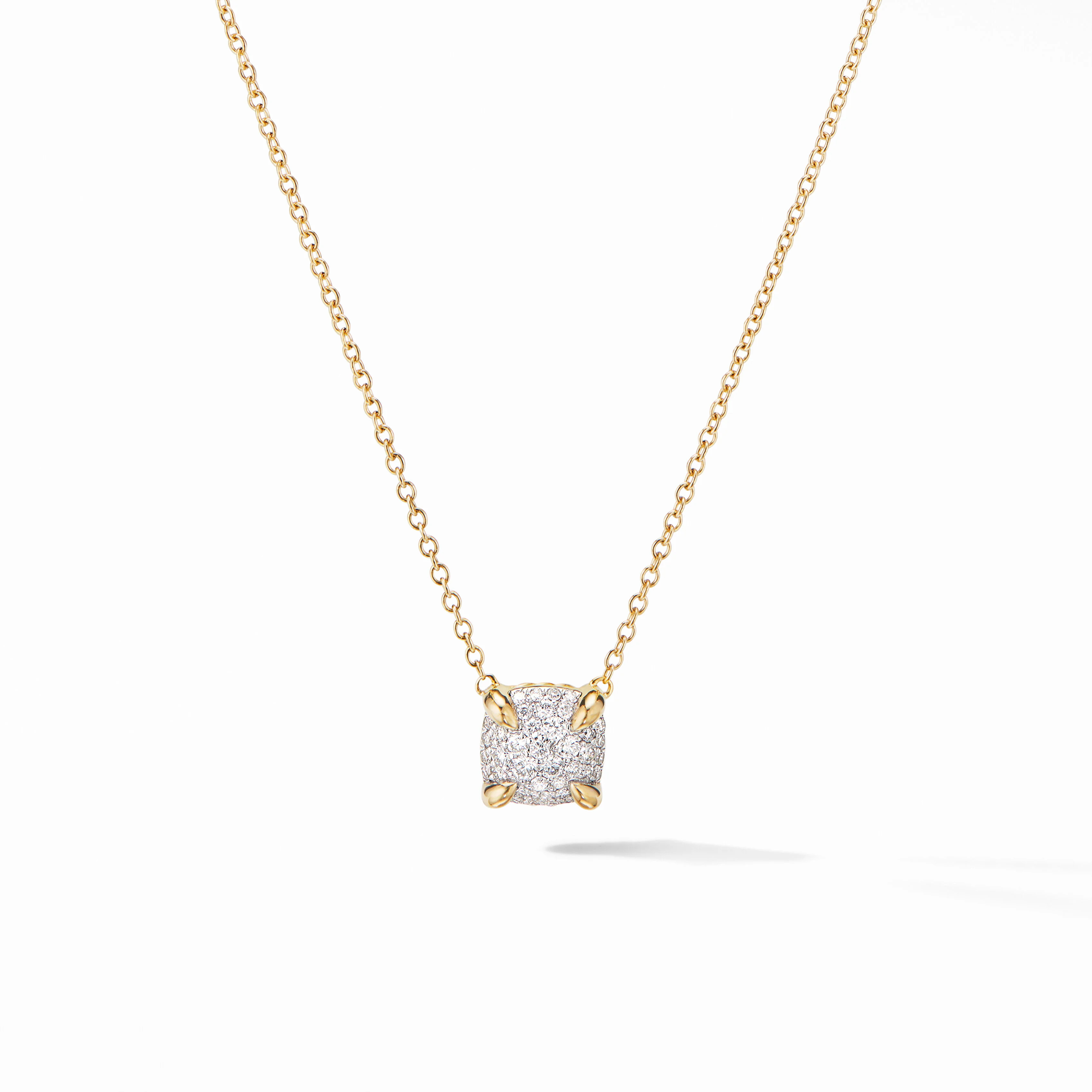 Petite Chatelaine® Pendant Necklace in 18K Yellow Gold with Full Pavé Diamonds | David Yurman