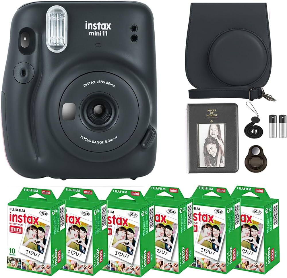 Fujifilm Instax Mini 11 Camera with Fujifilm Instant Mini Film (60 Sheets) Bundle with Deals Numb... | Amazon (US)