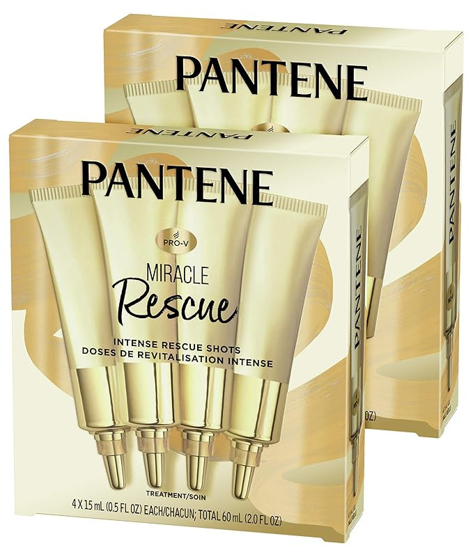 Pantene Hair Mask Miracle Rescue Shots, Intensive Repair Treatment for Damaged Hair, 4 count 0.5 ... | Amazon (US)