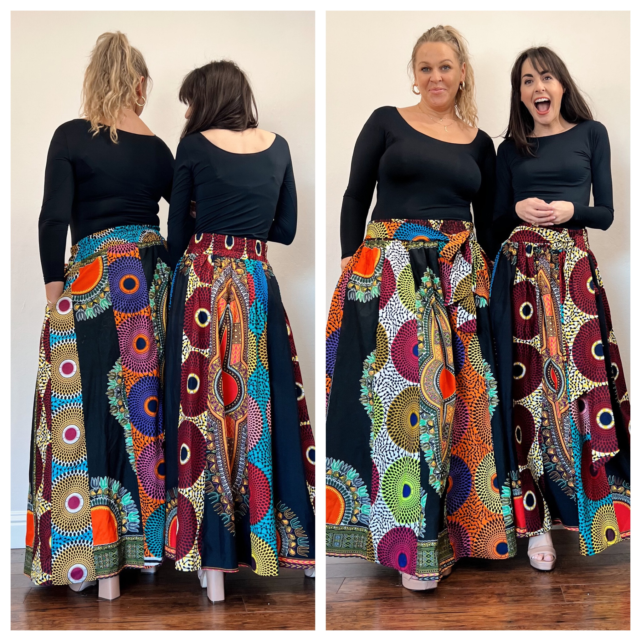 Ultra lightweight, reversible, long sleeve, black, scoopneck, or ballet neck top that works on busty babes or tiny Tatas. Try one and you’ll twirl like a princess too. 

Natalia 5’8” , 31 jeans, med top, and 38DD
Jen 5’4”, 25 jean, xs top, 32 a/aa

