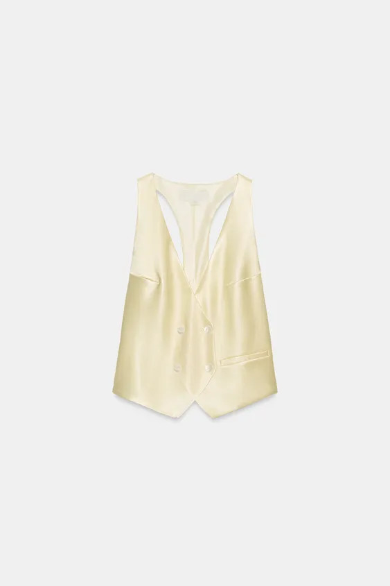 DOUBLE-BREASTED SATIN WAISTCOAT | Zara US