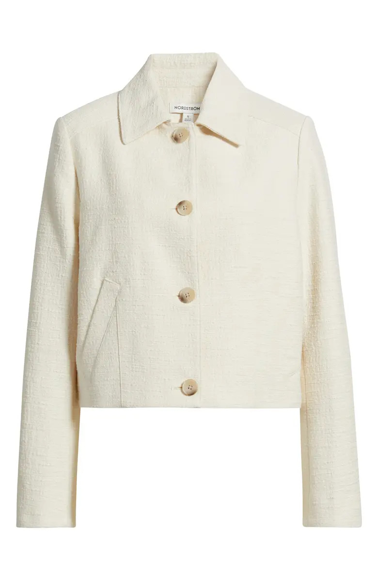 Textured Button Front Jacket | Nordstrom