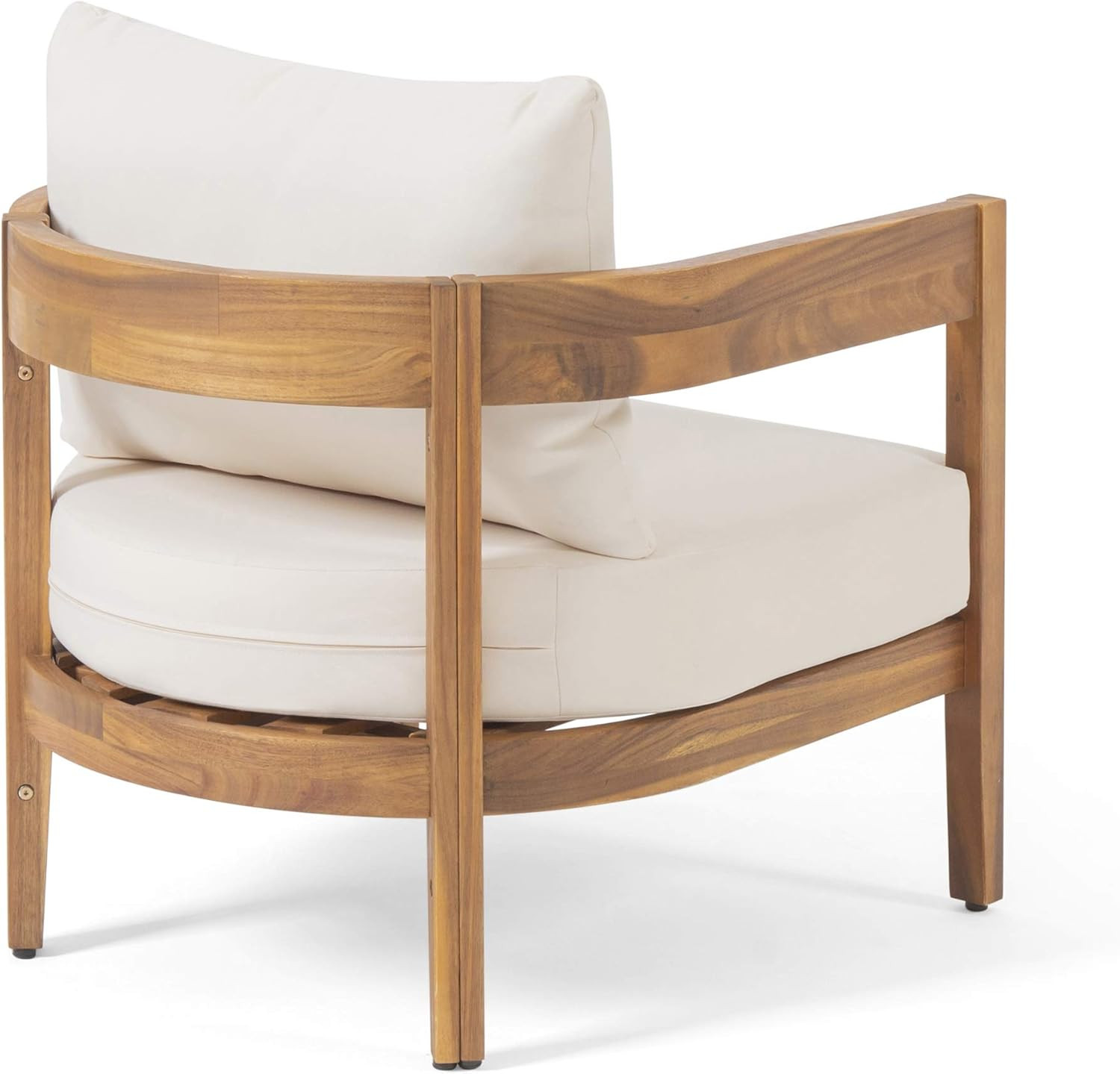 Christopher Knight Home 312395 Alfy Outdoor Club Chair with Cushions (Set of 2), Teak Finish, Bei... | Amazon (US)