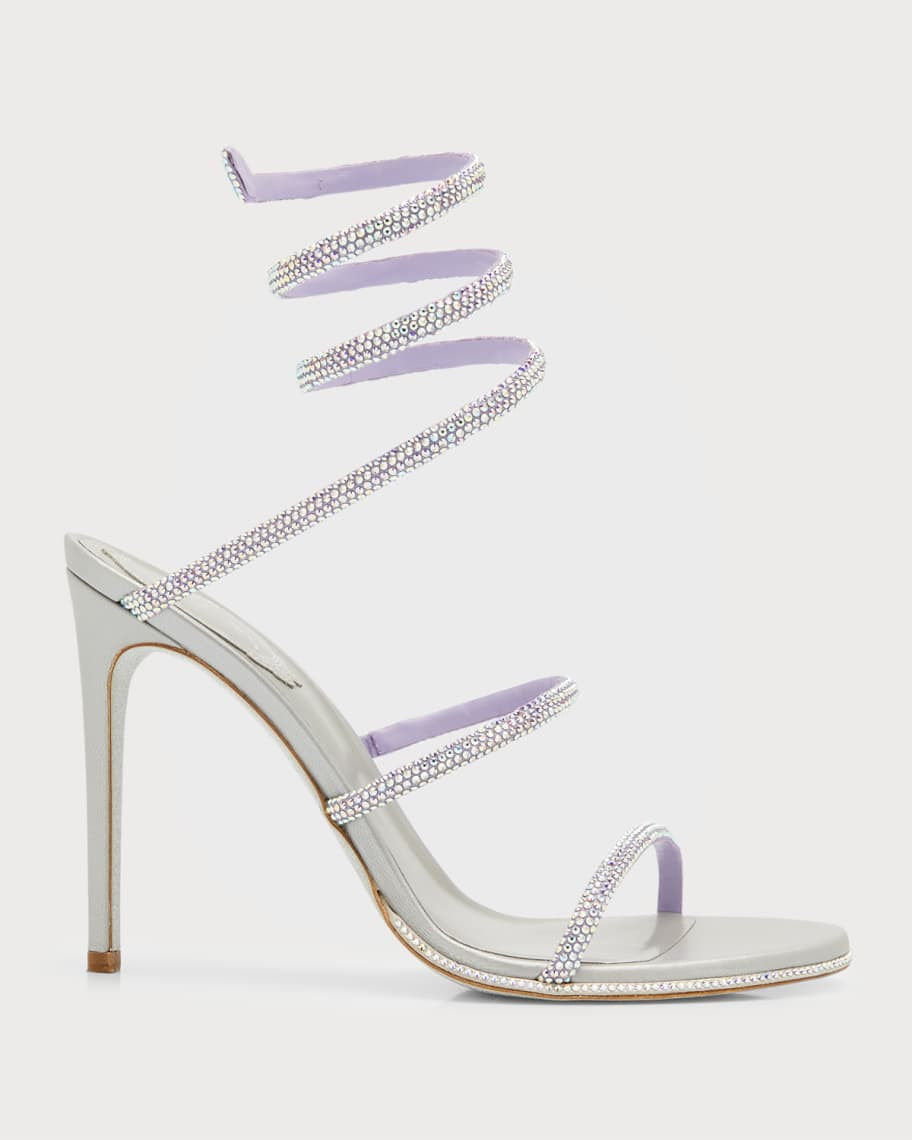 Rene Caovilla Strass Snake-Wrap Cocktail Sandals | Neiman Marcus