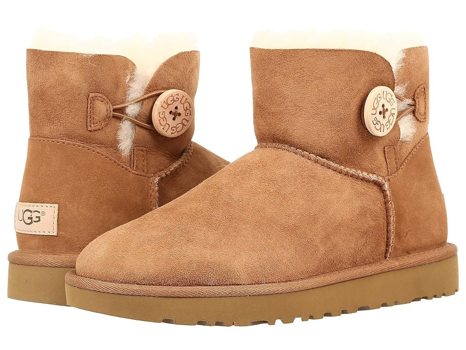 UGG Mini Bailey Button II (Chestnut) Women's Boots | Zappos