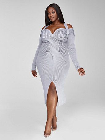 Cherese Ribbed Knit Midi Dress - Fashion To Figure | Fashion To Figure