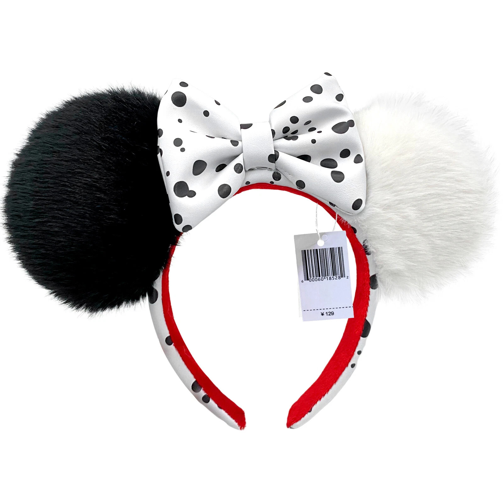 Disney~Parks 101 Dalmations Cruella Faux Fur Plush Minnie Mouse Ears Headband | eBay US