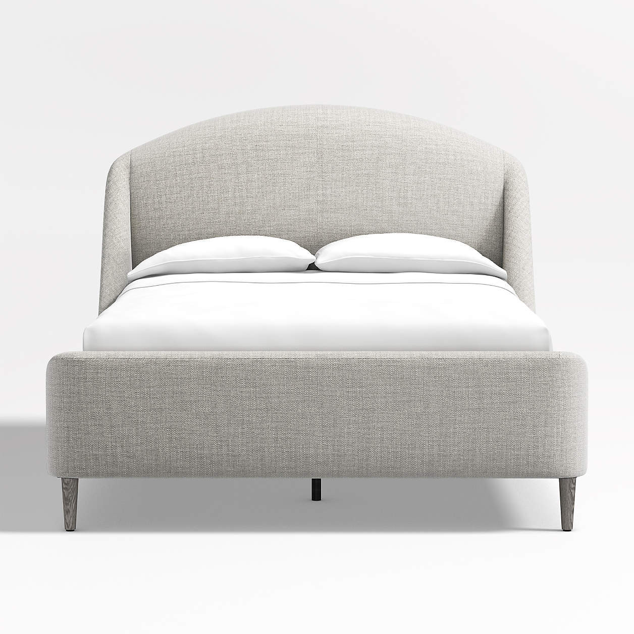 Lafayette Weave Charcoal Grey Upholstered Twin Bed Frame + Reviews | Crate & Barrel | Crate & Barrel