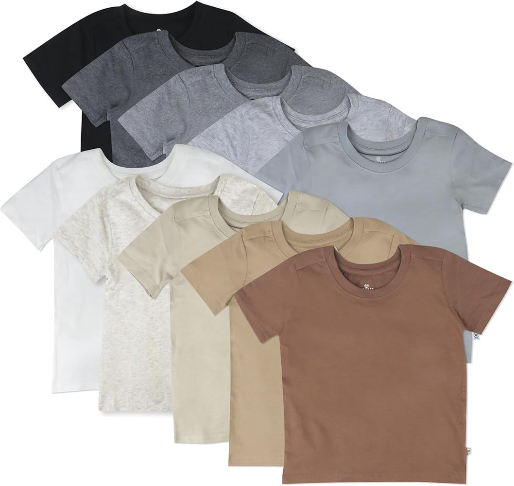 HonestBaby Baby Toddler & Kids' 100% Organic Cotton Short Sleeve T-Shirts (10-Pack) | Amazon (US)