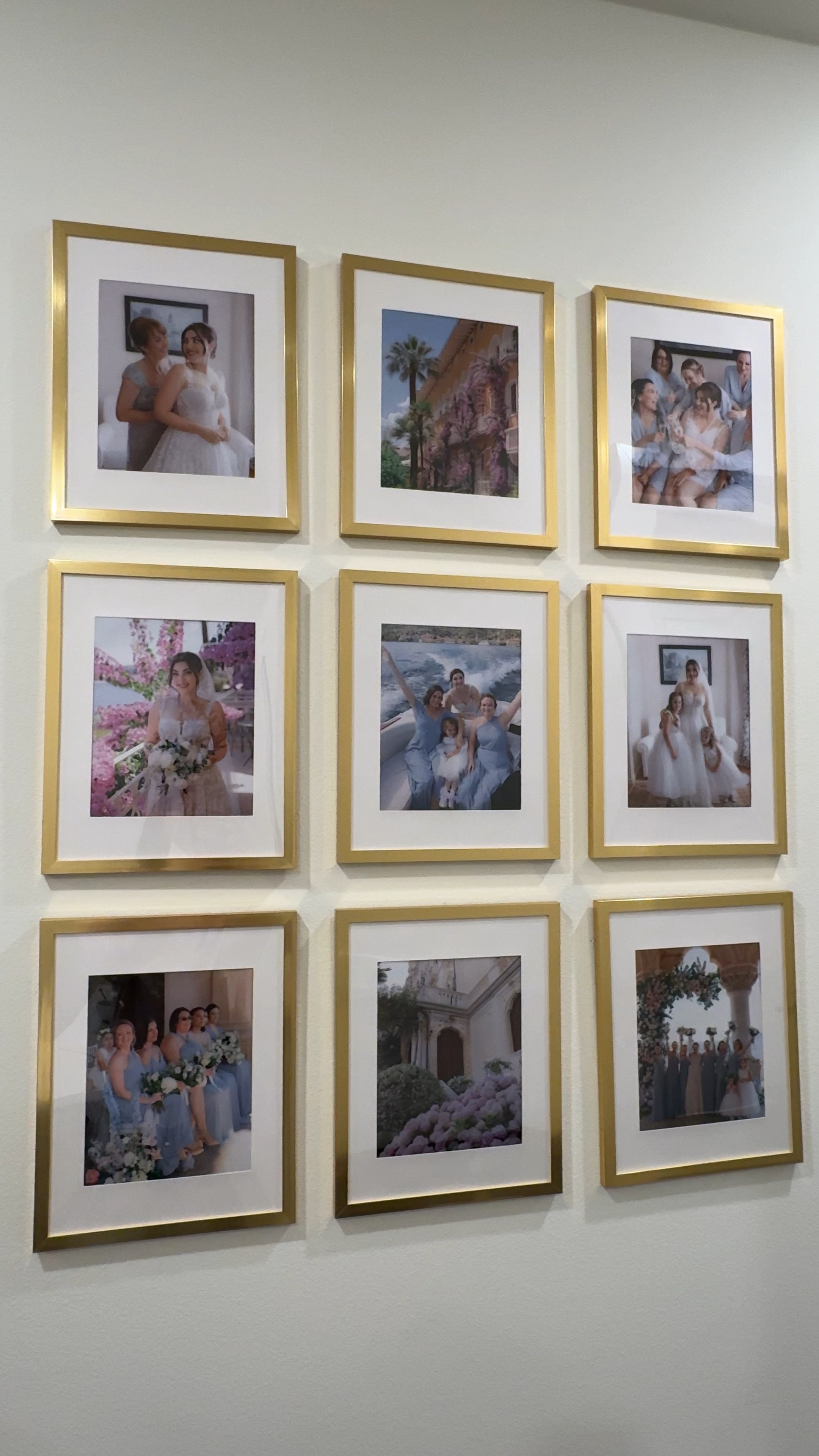 Photo gallery wall frames from Amazon! Each pack comes with 5 frames under $25. I ordered the 8x10 size and bought 2 to create this! The quality is really good! Wedding photo gallery wall, gallery wall, photo frames, picture frames under $25

#LTKHoliday #LTKHome