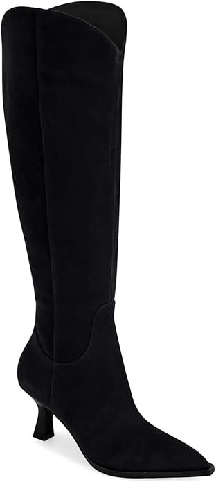 Coutgo Womens Wide Calf Knee High Boots Kitten Heel Pointed Toe Tall Boots Side Zipper Fall Winte... | Amazon (US)