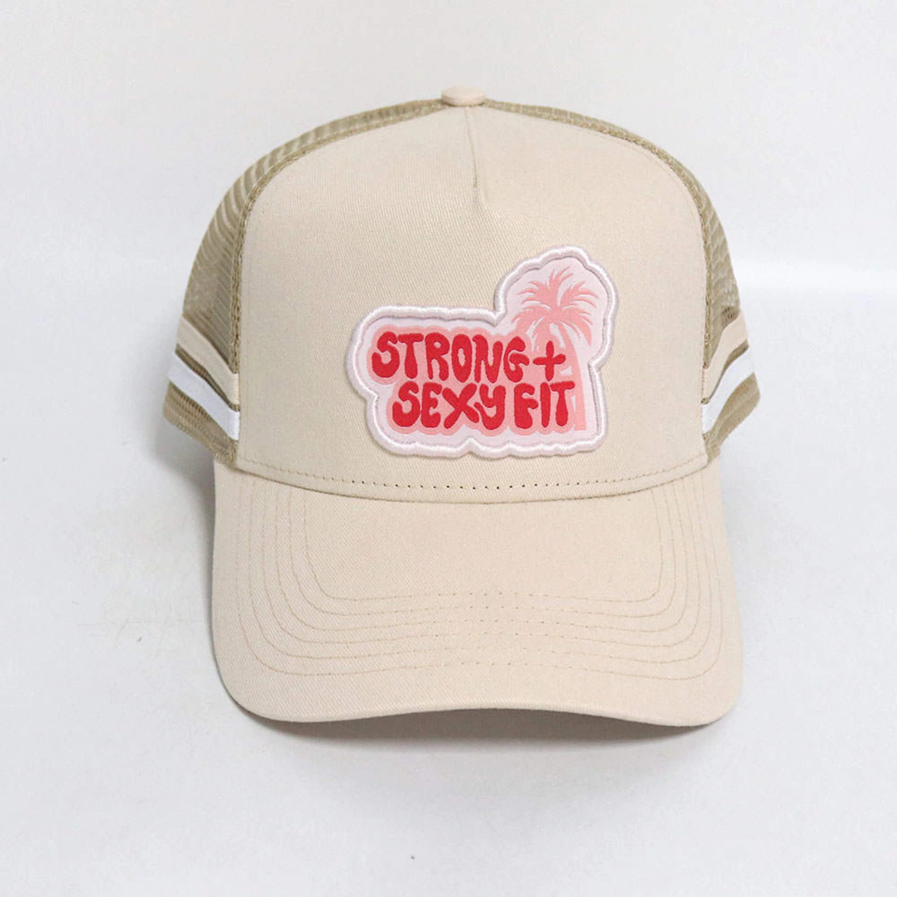 Retro Palm Tree Trucker Hat | Strong + Sexy Fit