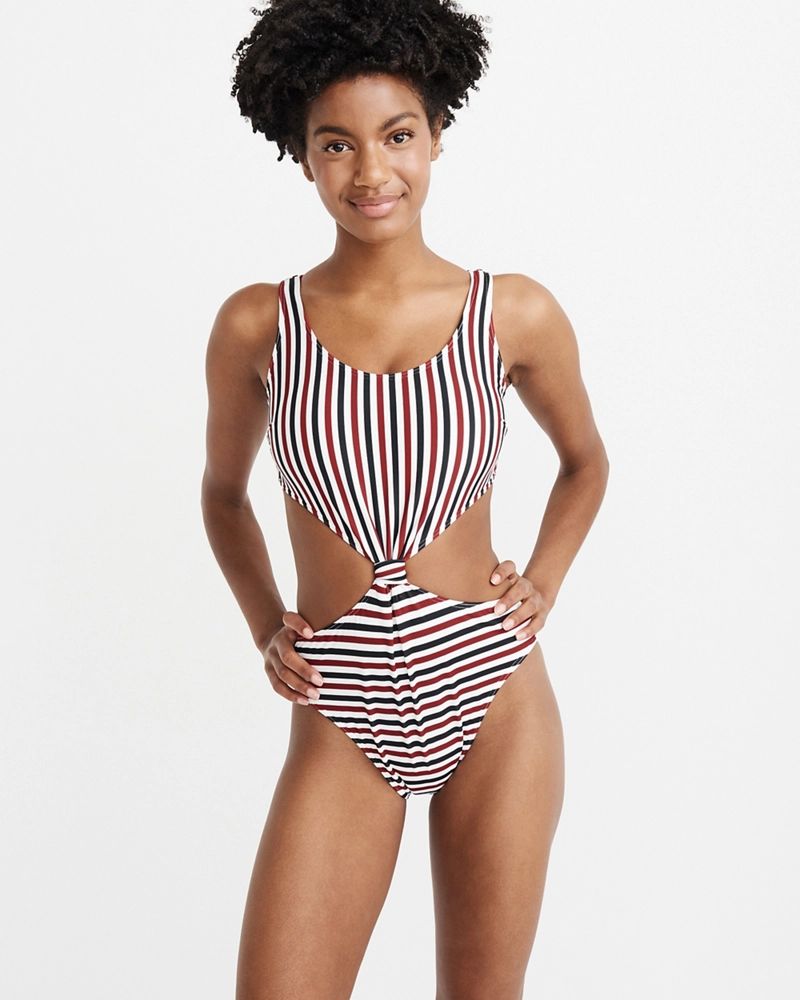 Knot Front One Piece Swimsuit | Abercrombie & Fitch US & UK