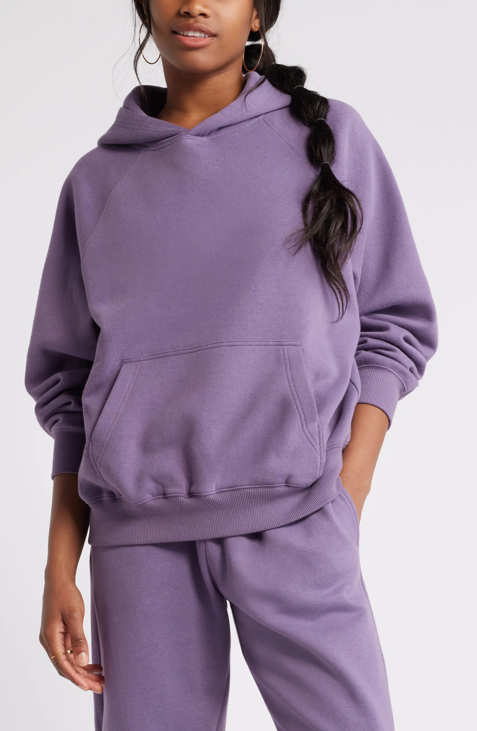 Fleece Detail Oversize Raglan Hoodie | Nordstrom